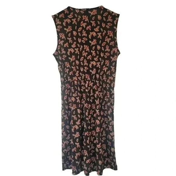 Banana Republic Women's Charcoal Gray/Yellow/Red Floral Poly/Spandex Knit Faux W - Picture 12 of 13